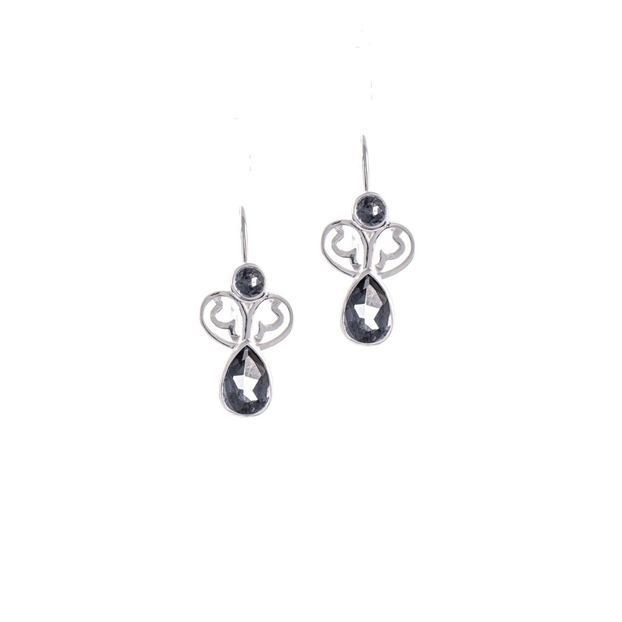 Ohrringe Dirndl Funkeln, 925 Silber, Zirkonia, anthrazit, Damen - Bild 1
