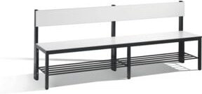 C+P Sitzbank Basic Plus mit Rückenlehne und Schuhrost, Farbe Schwarzgrau und Weiß, H: 79,6 cm, B: 196,0 cm, T: 40,7 cm - Bild 1
