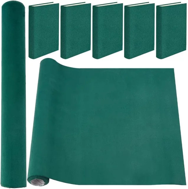 Dunkelgrünes Samt-Buchtuch mit Papierrückseite für die Buchbindung und Notizbuchverpackung, Breite: 130 cm, Tiefe: 30 cm - Bild 1