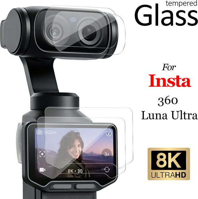 Insta360 Luna Ultra Displayschutzfolie und Objektivschutz aus gehärtetem Glas, transparent - Bild 1