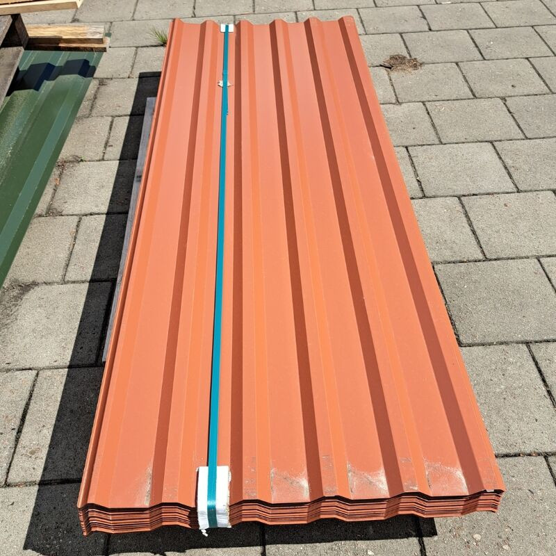 Trapezblech 20/138 ECO Dachplatte von Friedrich von Lien AG in Kupferbraun RAL 8004 mit 2,00 m Plattenlänge - Bild 1