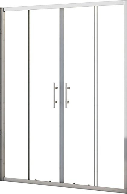 AICA Duschkabine als Nischentür mit Schiebetür aus ESG Sicherheitsglas, Farbe: Transparent/Silber, B: 160 cm, H: 190 cm - Bild 1