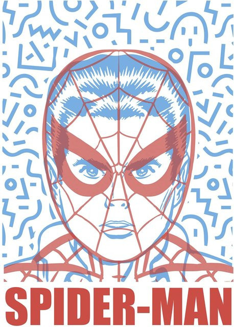 Komar Wandbild Marvel Spider-Man Face, Blau, B: 50 cm, H: 70 cm - Bild 1