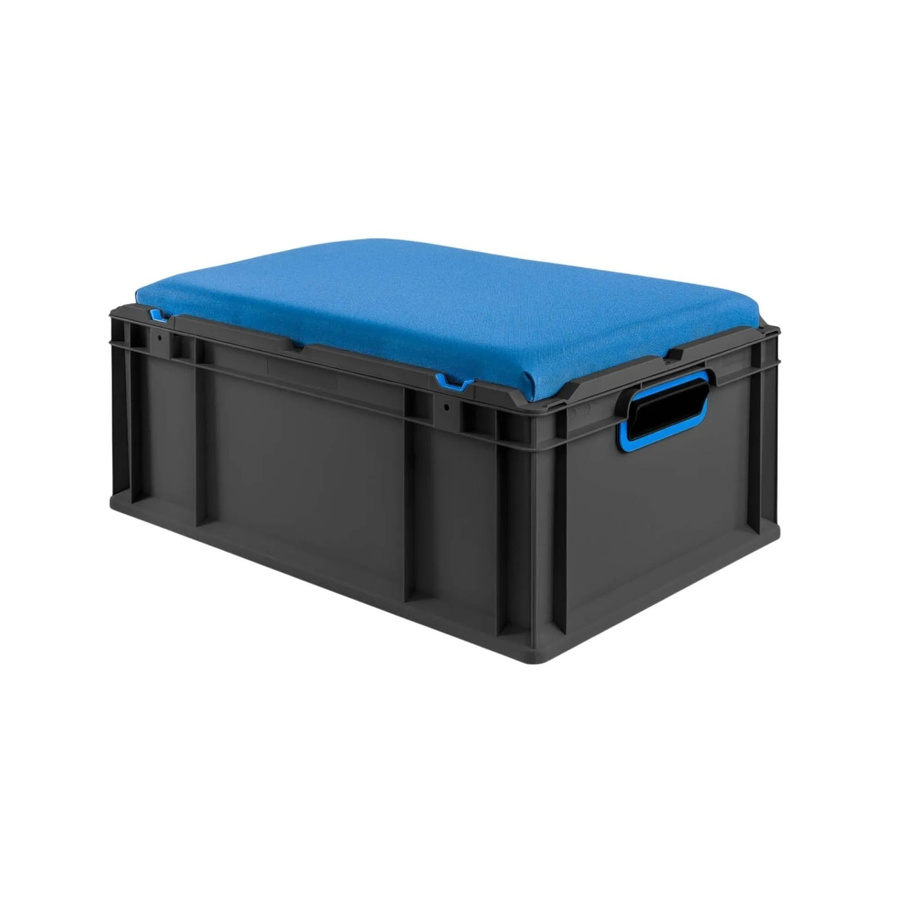 PROREGAL Eurobox Nextgen Seat Box Sitzbox Blau Schwarz H x B x T: 26,5 x 40 x 60 cm - Bild 2