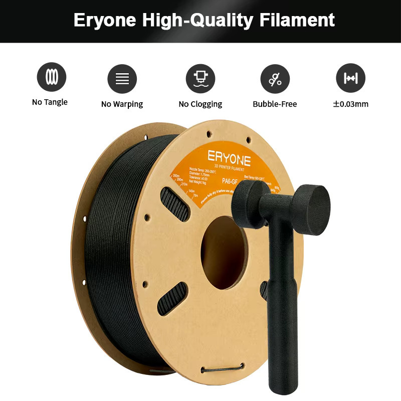 Eryone Nylon-GF 3D-Drucker-Filament für FDM, Schwarz, 1 kg - Bild 3
