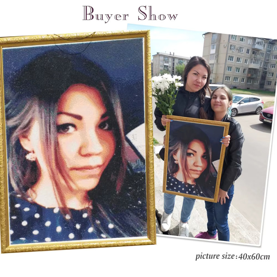 Huacan DIY Diamond Painting Set mit personalisiertem Foto-Mosaik in Multicolour, B/H: 20 x 20 cm - Bild 2