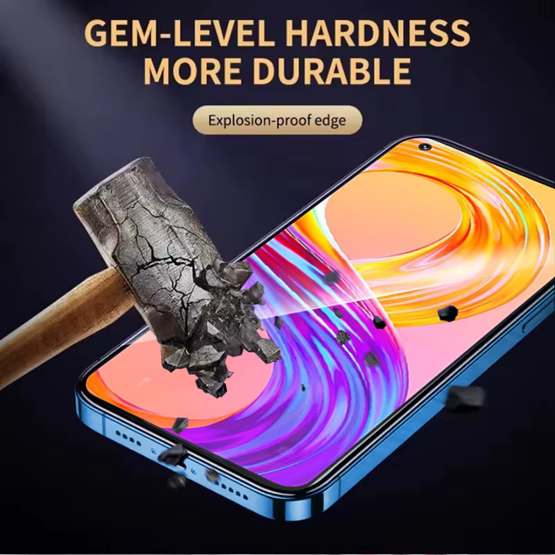 3er-Set gehärtetes Glas als Displayschutz für Realme 8 Pro, 6,4 Zoll, transparent, mit Fingerabdruck-Entsperrung und Anti-Explosions-Schutz - Bild 4