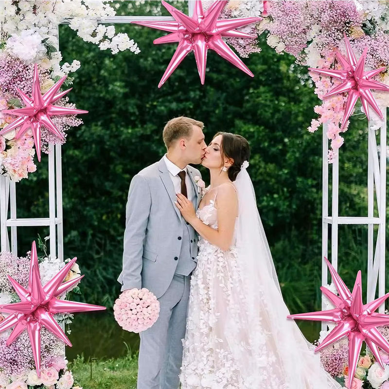 8 Stück Sternballons aus Aluminiumfolie in Rosa und Beige für deine Party, Geburtstag oder Babyparty - Bild 4