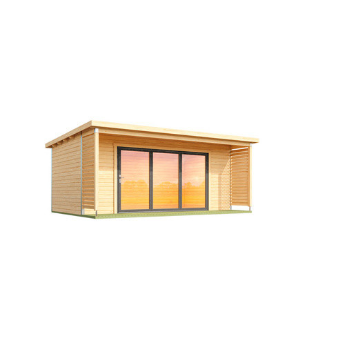 Lasita Maja Gartenhaus Liverpool Blockbohlenhaus in Natur Braun B/H/T: 580 x 239,4 x 430 cm - Bild 2