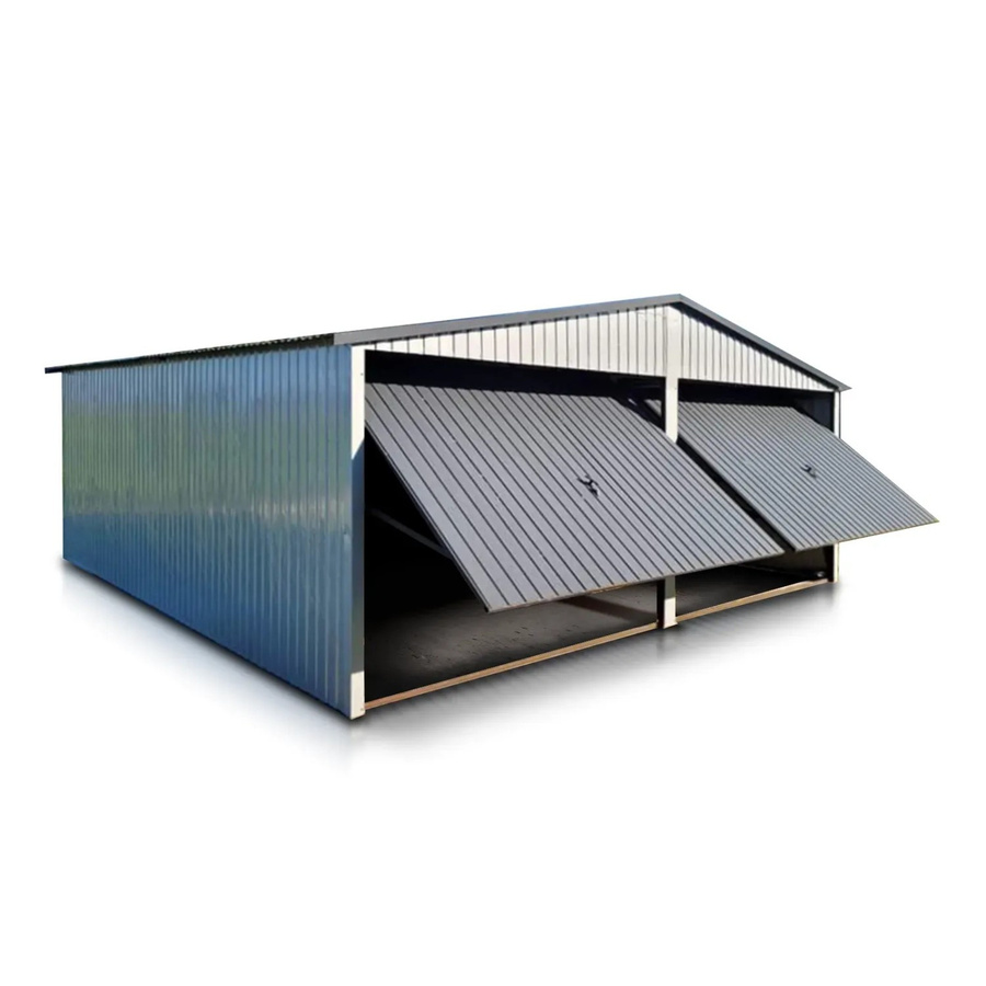 Liderstal Doppelgarage Standard aus Aluminium mit Seitengiebel und Schwingtor in Graphit Grey, B/T/H: 600 x 500 x 270 cm - Bild 2
