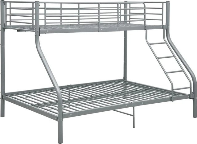 vidaXL Etagenbettgestell aus Metall für Kinder in Grau, B/T/H: 90 x 200 cm / 140 x 200 cm - Bild 1