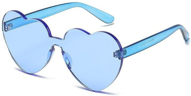 Lansoon Trade Sonnenbrille Herzform, blau, randlos, Damen - Bild 1