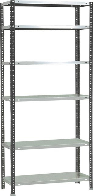 PROREGAL Schraubregal Panda mit 6 verstellbaren Fachböden, Anthrazit-Weiß, H x B x T: 200 x 110 x 50 cm - Bild 1