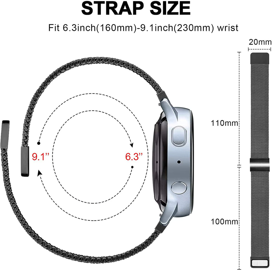 KOSPET Uhrenarmband Milanaise, Edelstahl, 22 mm, Unisex - Bild 3