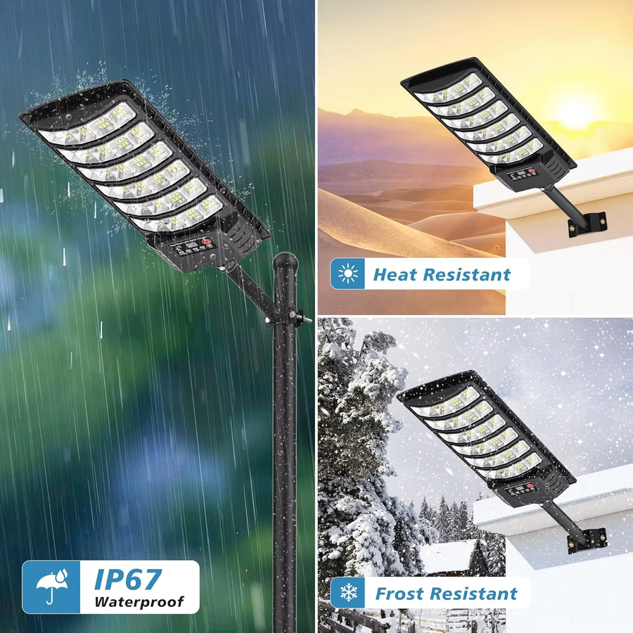 YQCHEZI Solar-Flutlicht in Schwarz mit Bewegungssensor und Dämmerungssensor für Garten und Außenbereich - Bild 4