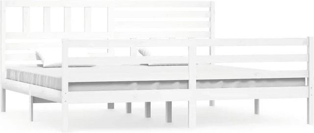 vidaXL Massivholzbett aus Kiefer in Weiß, B/T: 200 x 200 cm - Bild 1