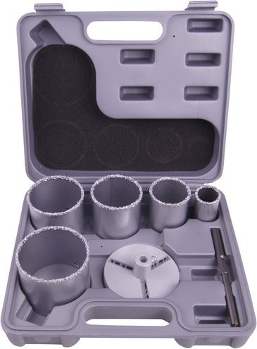 Connex Bohrkronen-Satz mit Hartmetall-Spitzen in Grau und Silber - Bild 1