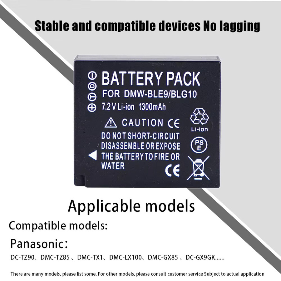 Panasonic Akku und Ladegerät Set DMW-BLG10 für Lumix DMC GF6 GX7 GX80 GF3 GF5 LX100 DC-TZ99 in Schwarz, 1300 mAh - Bild 5