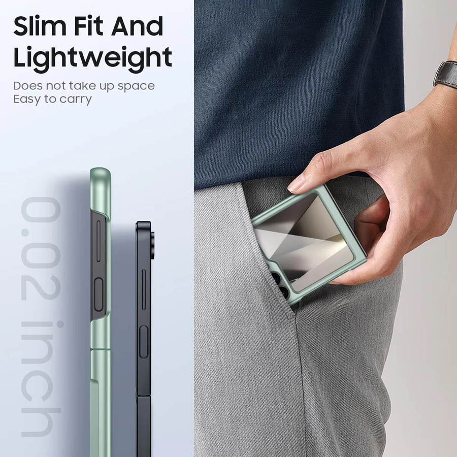 BANGZAO Handyhülle für Galaxy Flip 6 mit Scharnierschutz und integriertem Schutzfilm, stoßfeste Hülle, Hellgrün - Bild 5