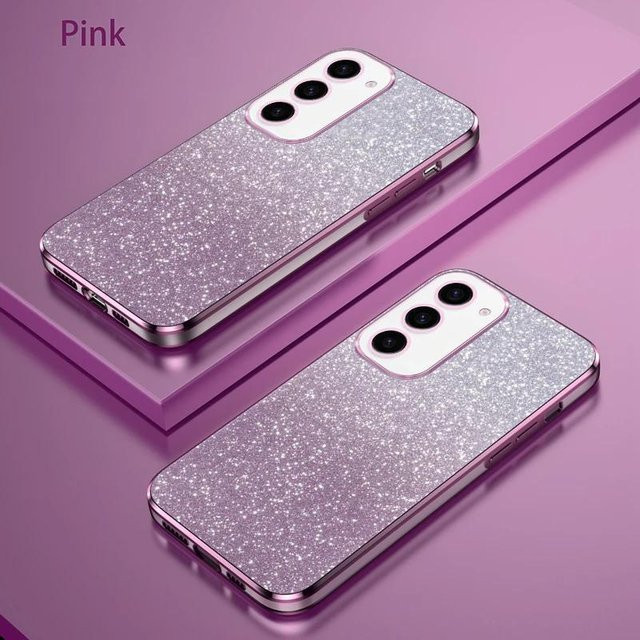 Glänzende und glitzernde Silikonhülle für Samsung Galaxy S23 Plus in Rosa - Bild 1