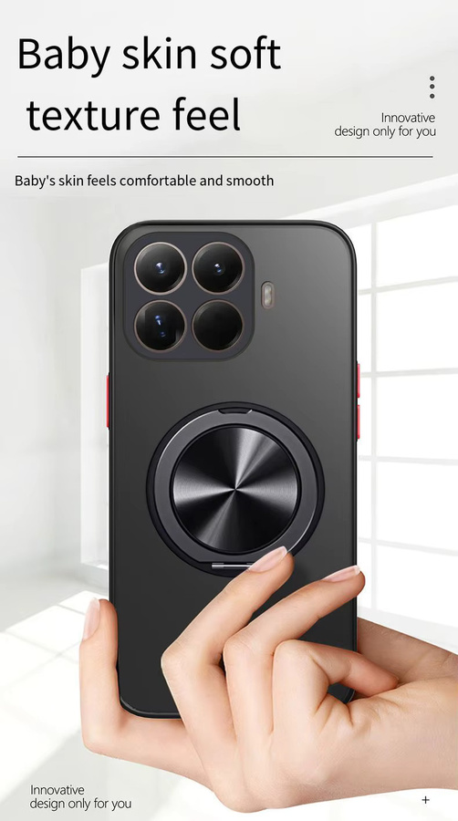 Xiaomi Hartschalenhülle mit Ringständer und magnetischem Schutz in Schwarz für Xiaomi Mi 17T Pro, Xiaomi Mi 17T und 15T Pro - Bild 4