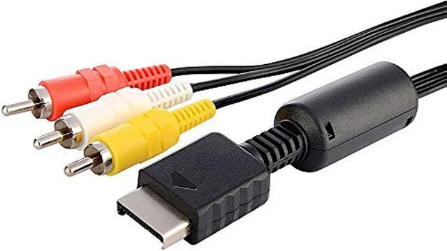 RGEEK AV zu RCA Composite-Verbindungskabel für Sony PlayStation 2 und PlayStation 3, Farbe: Braun, Länge: 1,8 m - Bild 1