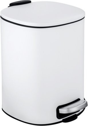 WENKO Treteimer Alassio in Weiß mit Soft-Close-Funktion und herausnehmbarem Inneneimer, Höhe: 27 cm, Volumen: 5 l - Bild 1