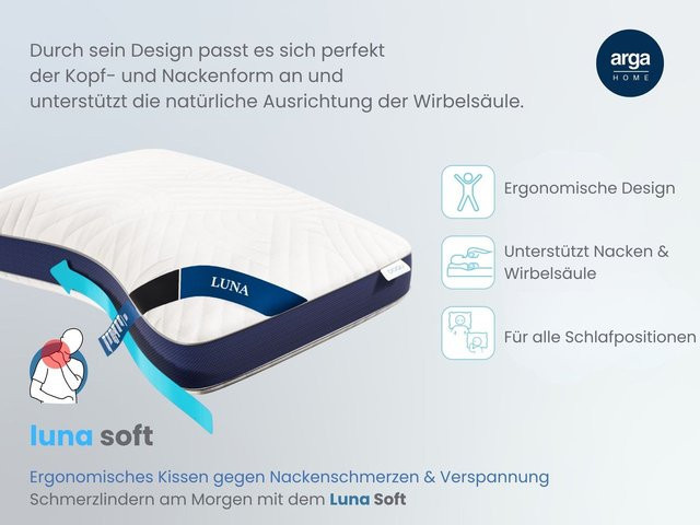 Arga Home AH Luna Soft Komfortkissen mit Visco und Soft-Schaum, Weiß, B/H: 70 x 50 cm - Bild 1