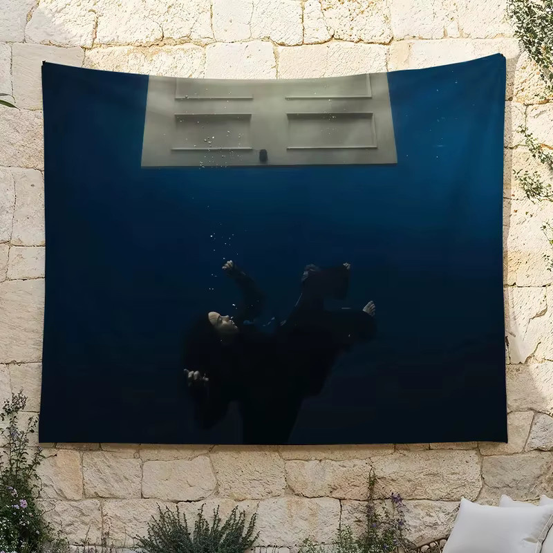 VIKAMA Billie Eilish Wandteppich Musikposter Wandbehang in Blau, B: 60,0 cm, H: 40,0 cm - Bild 5