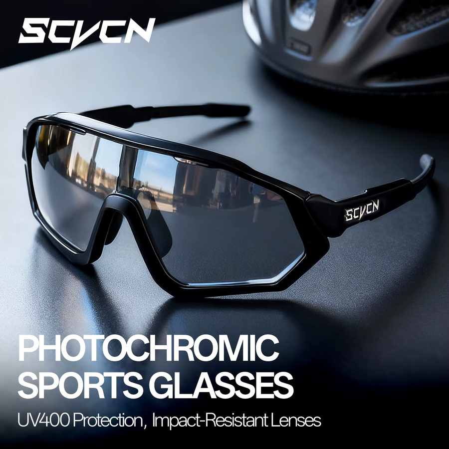 SCVCN Sportsonnenbrille, Unisex, Vollrand, Black, Plastic - Bild 6