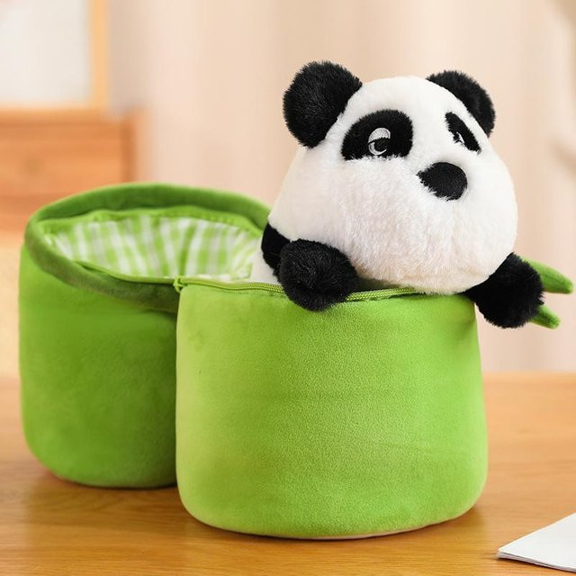 Panda-Puppe, Bambus-Plüschkissen, Plüsch, 30cm, ab 14 Jahren - Bild 1