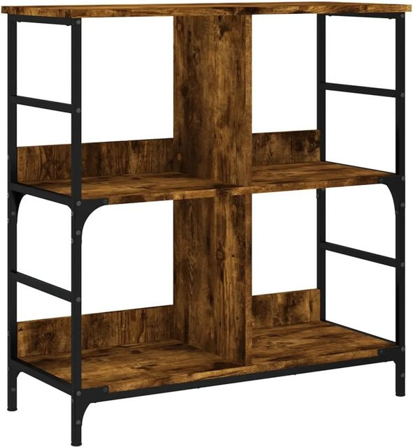 VidaXL Bücherregal im Industrie-Stil aus Holzwerkstoff und Stahl, Räuchereiche, B/T/H: 78,5 x 33 x 82 cm - Bild 1