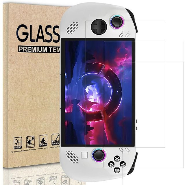 3er Pack Displayschutzfolie aus gehärtetem Glas für Lenovo Legion Go, 8 Zoll, transparent, mit gebogener Kante und 9H Härtegrad - Bild 1