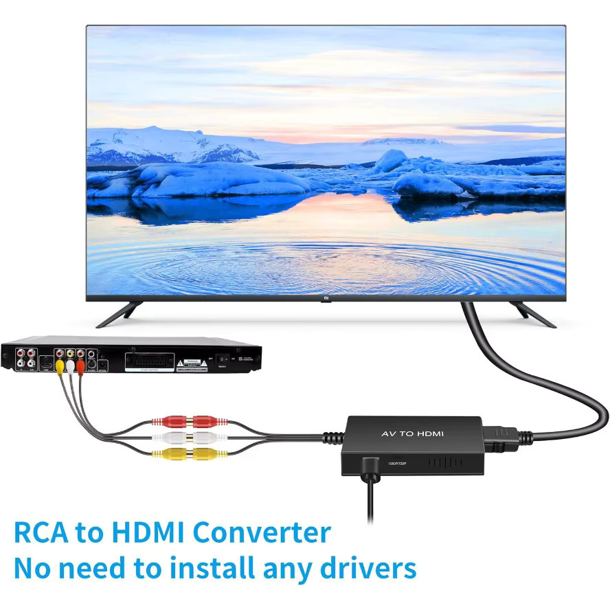 LccKaa AV zu HDMI RCA Konverter in Schwarz mit USB-Kabel für Retro-Konsolen wie N64, Wii, PS1/2/3, Xbox One und SNES - Bild 4