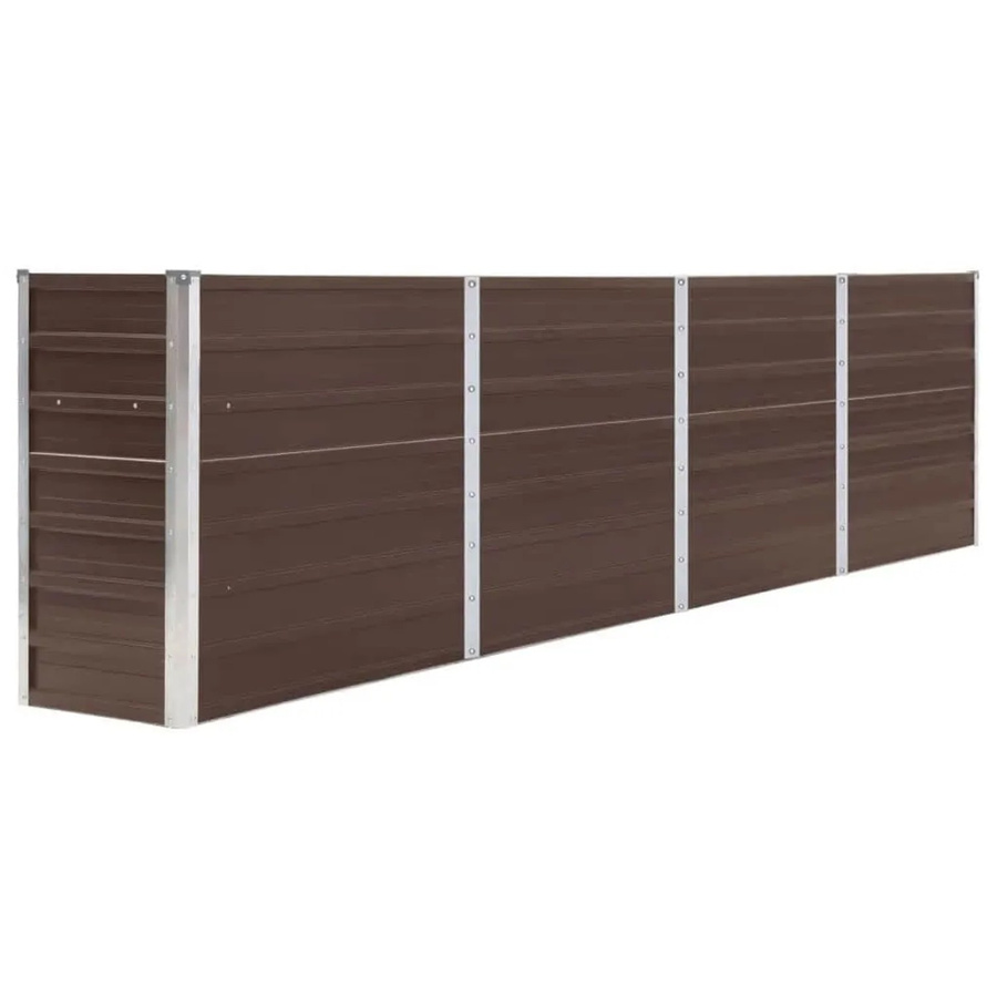 DELUKE Hochbeet OSKAR aus verzinktem Stahl in Braun, B/T/H: 320 x 40 x 77 cm - Bild 1