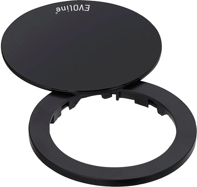 EVOline One Abdeckring mit Drehdeckel für Einbausteckdose aus Kunststoff in Schwarz, Durchmesser: 59 mm - Bild 1