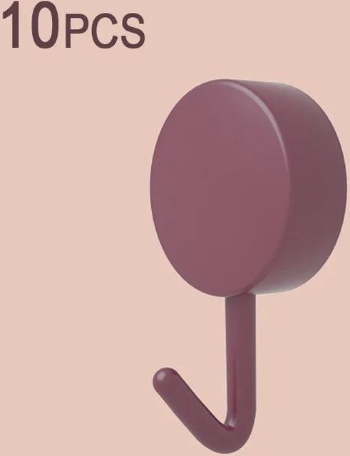 10 Stück Selbstklebende Wandhaken von Household supplies MH in Lila aus Kunststoff zur Aufbewahrung in Küche und Badezimmer - Bild 1