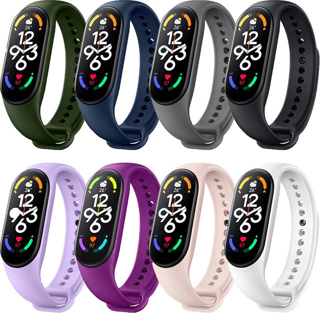 Xiaomi Uhrenarmband, Silikon, Multicolor, für Mi Band 6 5 4 3 7 - Bild 1