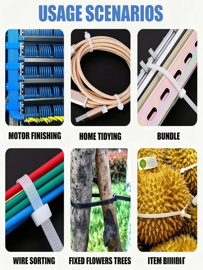 GTAI Nylon-Kabelbinder in Weiß, extra lange Ausführung 50-90 cm, hochbelastbare Kunststoff-Kabelbinder zur Kabelorganisation - Bild 1
