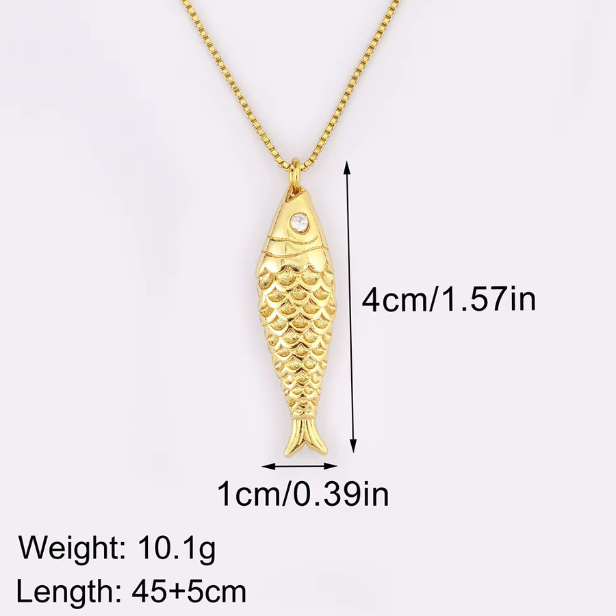 Nidin Halskette, Fisch Form, Zirkon, Charme Anhänger, Unisex - Bild 1