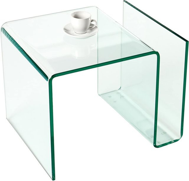 riess-ambiente Couchtisch FANTOME Beistelltisch aus transparentem Glas mit Ablage für Magazine und abgerundeten Kanten, Durchmesser: 50 cm - Bild 1