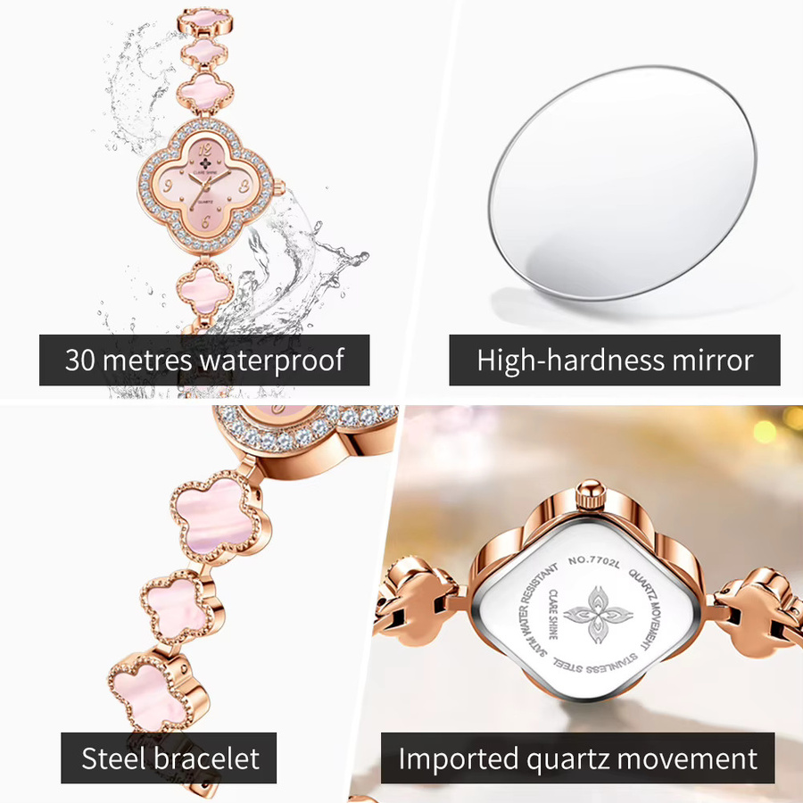 CLARE SHINE Armbanduhr, Edelstahl, Quarz, Silber, Diamantbesetzt, Damen - Bild 5