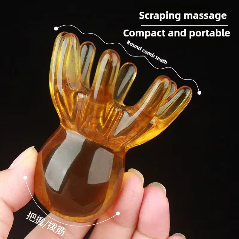 Harz Octopus Kopfhaut Massage Pinsel, Gua Sha Akupunktur Massagegerät, Unisex - Bild 4