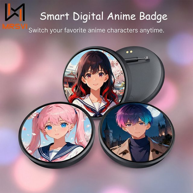 MRSVI E-Badge Smart Digital Display Badge mit 1,8 Zoll LED-Taste in Grün - Bild 1