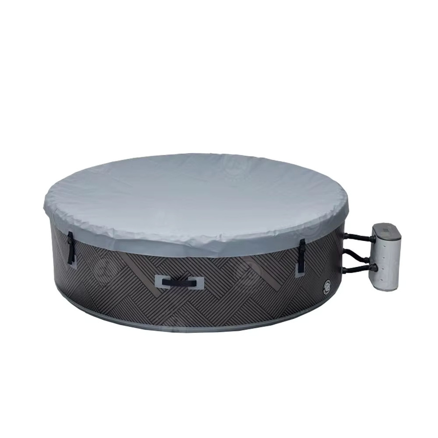 Ejia Aufblasbarer Whirlpool in Grau mit Drop-Stitch-Technologie für 6-8 Personen, runder Outdoor-Spa mit 170 Luftdüsen und Heizsystem - Bild 4