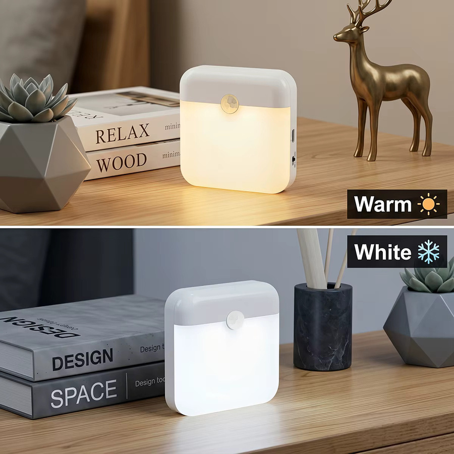 Leclstar LED Nachtlicht mit Bewegungssensor und USB-Wiederaufladung, Warmweiß, Weiß - Bild 2