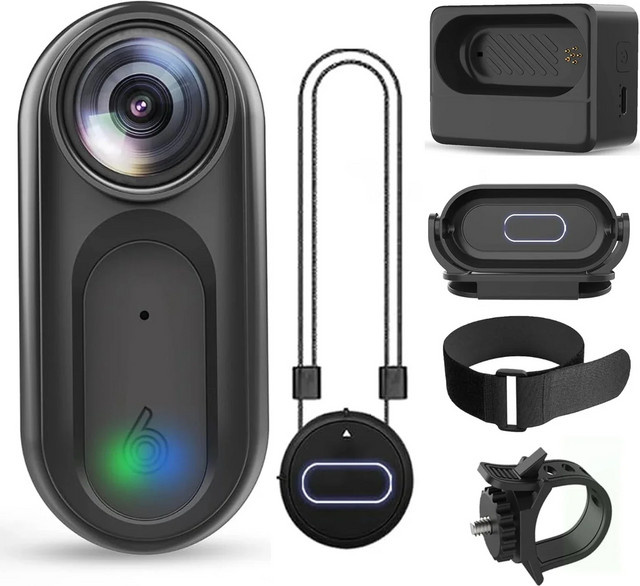 POVCAN Mini Action Kamera VD02 mit 1080P FHD, WiFi und wasserdichter Bauweise in Schwarz - Bild 1