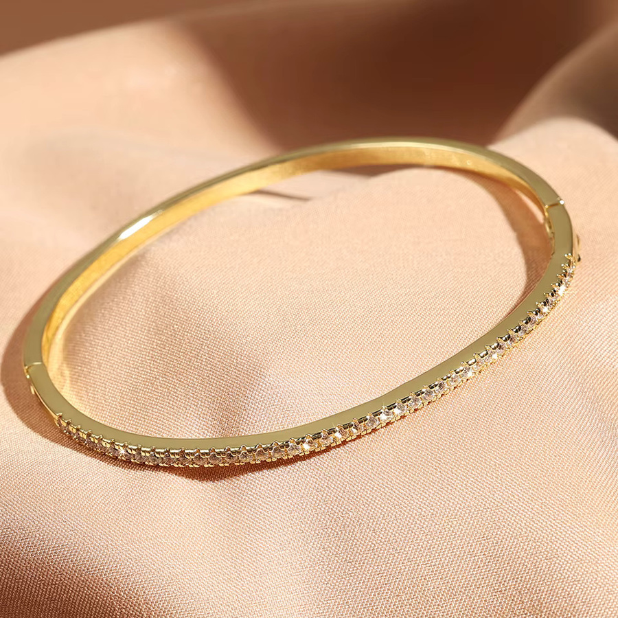 TrendMen Tennis Armreif, Gold, Zirkonia, Unisex - Bild 2