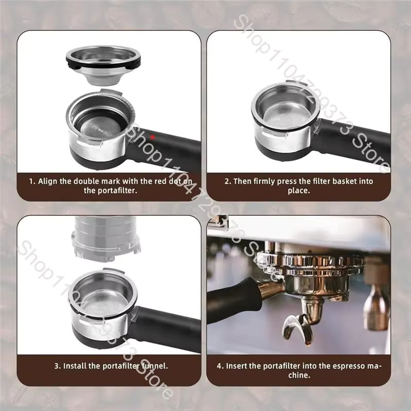 Ninja Siebträger Set für ES601 ES655 ES701 mit Doppel- und Einzelkaffeefilterkorb, 54 mm, Silber - Bild 2