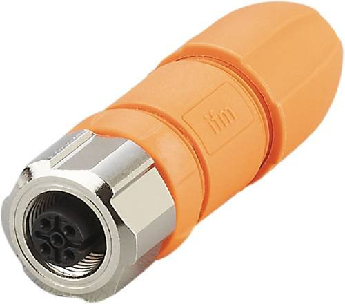 ifm Electronic EVC814 Sensor-Aktor-Steckverbinder, unkonfektioniertierte Buchse, gerade, 5 Polzahl, orange - Bild 1